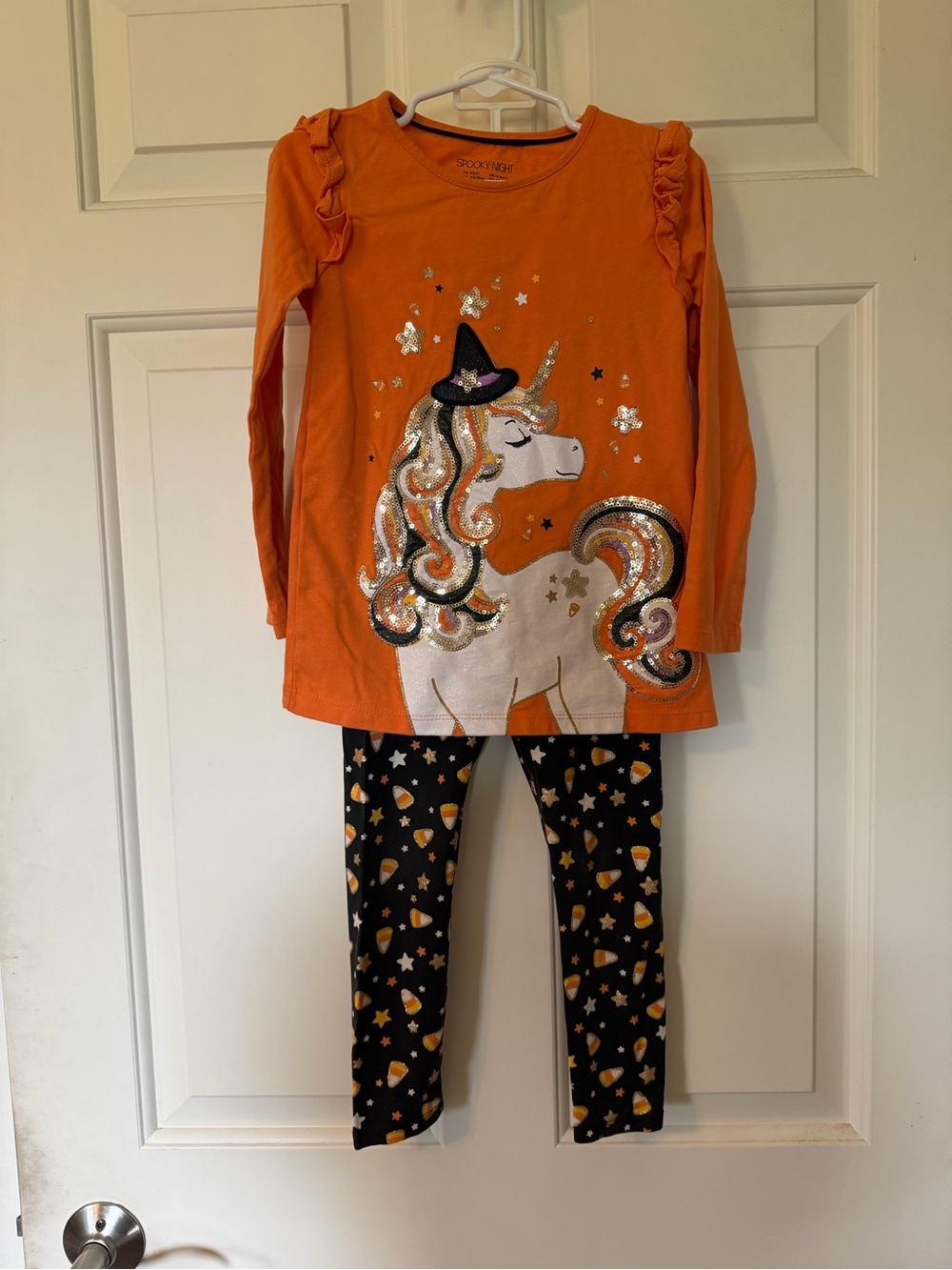Orange Unicorn Halloween Kids Matching Set
